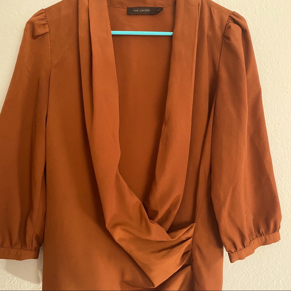 Rust Wrap Blouse - Picture 3 of 5